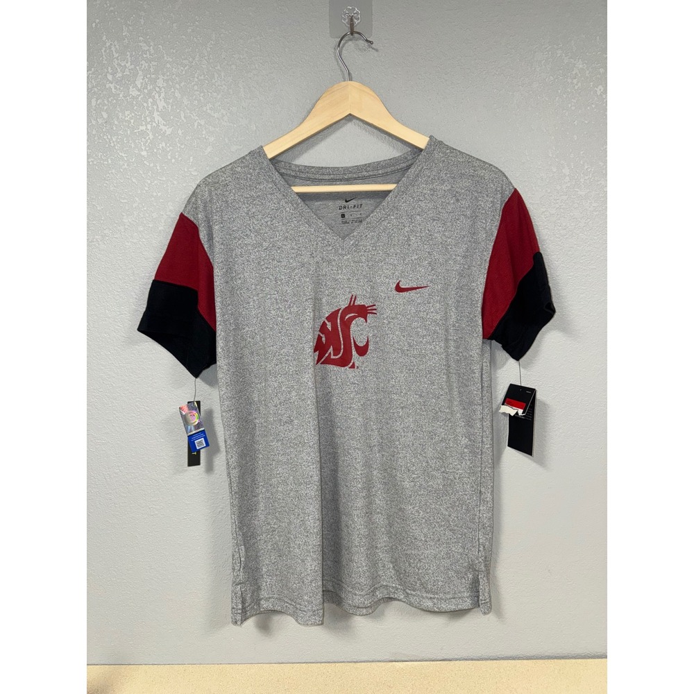 Nike Dri Fit Womens T Shirt Washington State Cougars V Neck Large NWT